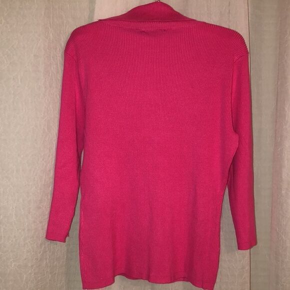 NY&C L Fuchsia Pink 7th Ave Studio Turtle Neck Sweater - Picture 2 of 8